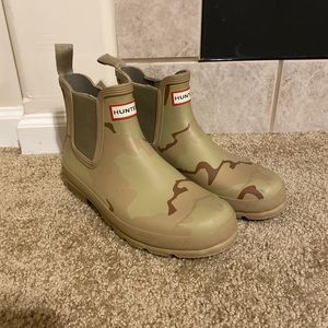 Hunter Chelsea Boots desert camo brown tan green